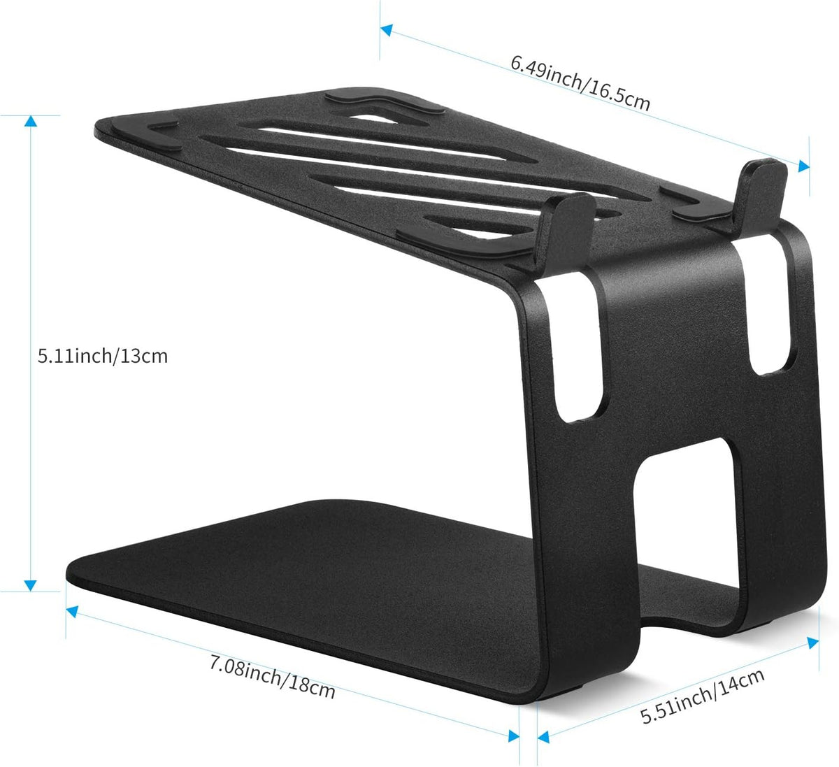VAYDEER Desktop Speaker Stands with Vibration Absorption Pads, Metal Speaker Stands Pair Support Up to 40lbs,Bookshelf Speaker Stands for Better Audio Experience (7.09 x 5.51 x 5.12 inch)