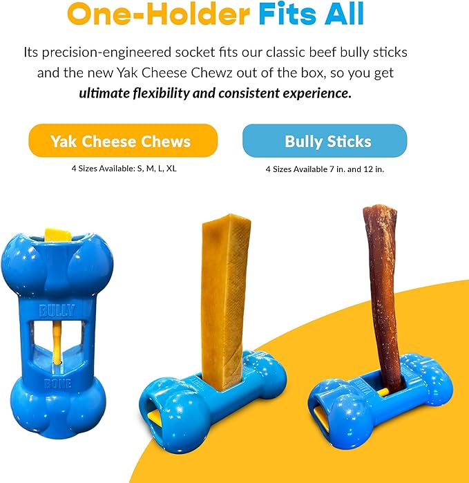 Yak Chew Holder Pack, Large (4 Pieces) - Includes Yak Cheese Holder for Safe, Secure and Smarter Chewing. Also a Bully Stick Holder Too!
