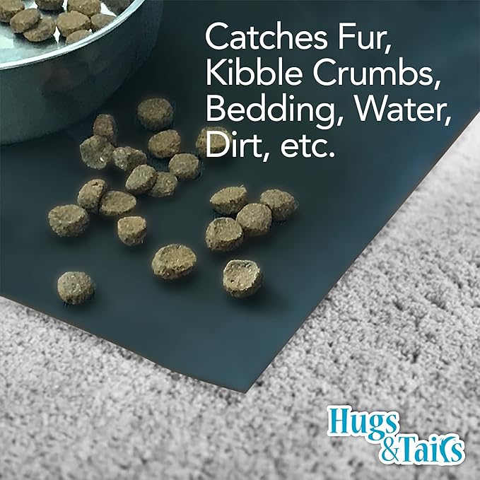 Under Pet Cage Mat for Bird Cages, Reptile Aquariums, Dog Kennels, Water-Resistant Pad for Hard Floors and Surfaces, 46 Inches x 96 Inches, Black