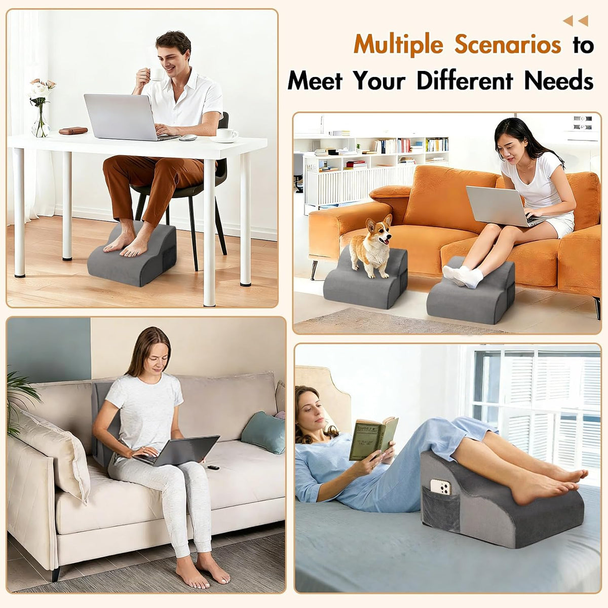 Foot Rest Under Desk,Ergonomic Foot Rest Office Comfort Foot Stool at Work