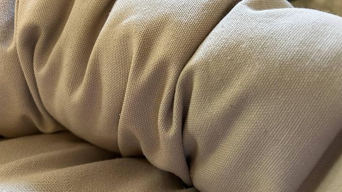 Organic Cotton Canvas Dog Bed: Removable Cover, Natural Fill - Made in USA (Gray, Medium 28" x 8" inches)