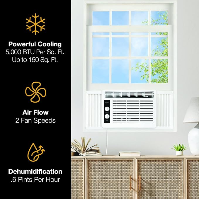 Whirlpool 5, 000 BTU 115V Window Air Conditioner & Dehumidifier