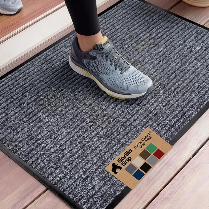 GORILLA GRIP Waterproof Traffic Guard Door Mat, Heavy Duty Entryway Mats