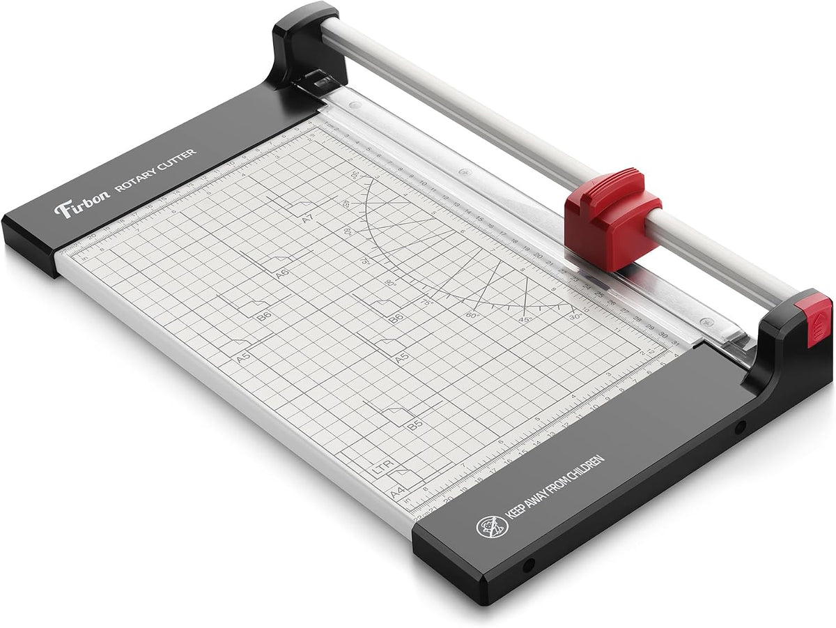 Firbon 12 Inch Rotary Paper Trimmer with Replaceable Blade