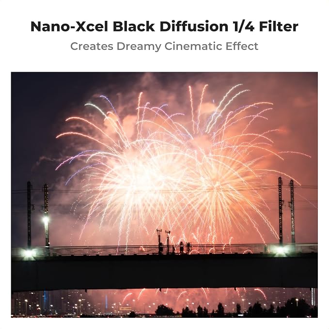 K&F CONCEPT 82mm Black Diffusion 1/4 Filter Mist Cinematic Effect Filter