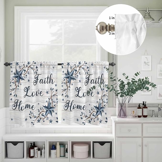 Farmhouse Kitchen Curtains Set 3 Piece