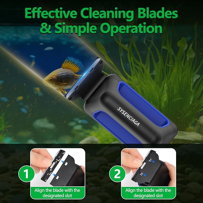 Aquarium Magnet Glass Cleaner, Double-Sided Detachable & Floating Algae Scraper for 0.2-0.4 Inch Fish Tank Glass Cleaning, No Scratches（S）