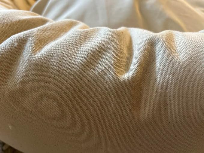 Organic Cotton Canvas Dog Bed: Removable Cover, Natural Fill - Made in USA (Natural, XX Large 50" x 8" inches)