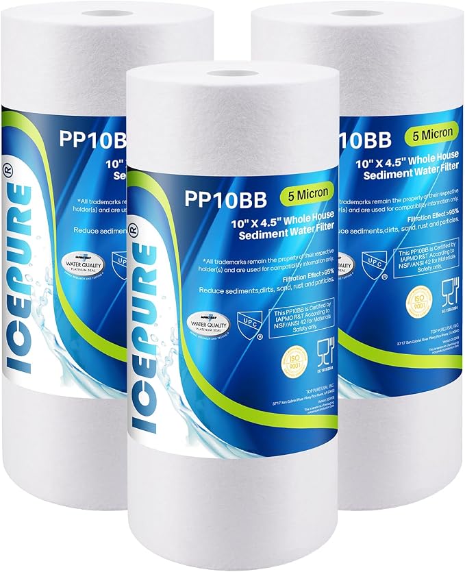 ICEPURE PP10BB 5 Microns 10" x 4.5" Whole House Sediment Water Filter