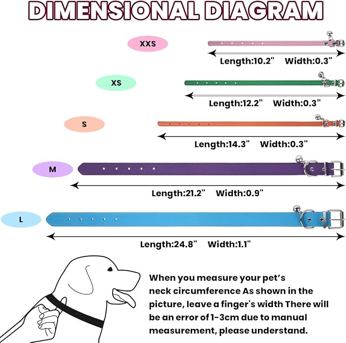 S Dog Collar for Small Dogs Adjustable Dog Collars Cat Collar for Small Medium Large Dogs 3/8 inch Width (Brown, S)