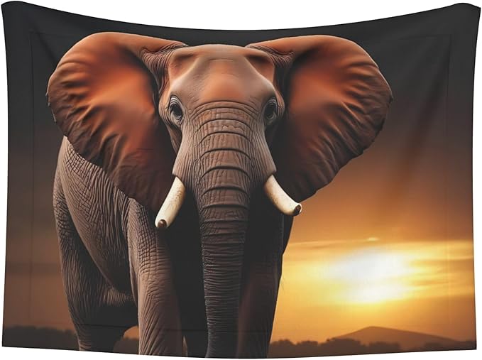 Waterproof Dog Blanket Soft Pet Blanket for Puppy Cat, Fleece Cat Throw Blankets for Furniture Bed Couch Sofa Reversible - Elephant Sunset in Kenya
