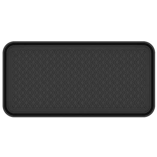 Ottomanson 15" x 30" Multi-Purpose Boot Tray – Waterproof Shoe & Pet Feeding Spill Tray, Litter Box & Pee Pad Holder, Painting & Planting Mat, 1.2" Raised Edge Floor Protection