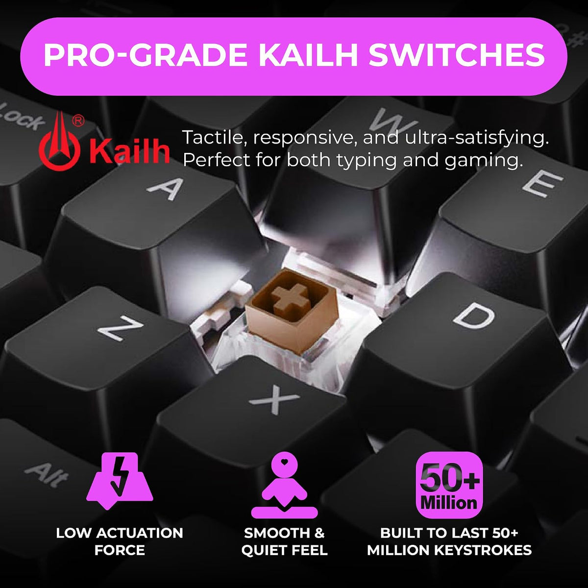 Cloud Nine C989M Ergonomic Mechanical Keyboard for PC - Kailh Tactile Brown Switches - RGB Light Up LED Backlit with USB - Ergo Split Key Board with Macro