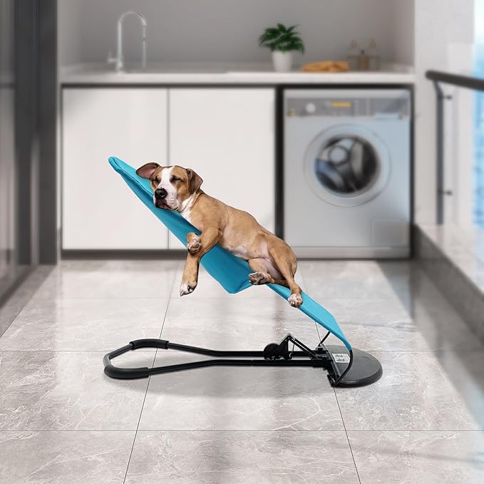 Pet Rocker Bed,Portable Pet Rocking Chair,Foldable Dog Bed,Washable Cat Cot,3-Position Height Adjustable for Cats Dogs up to 33 lbs (Blue)