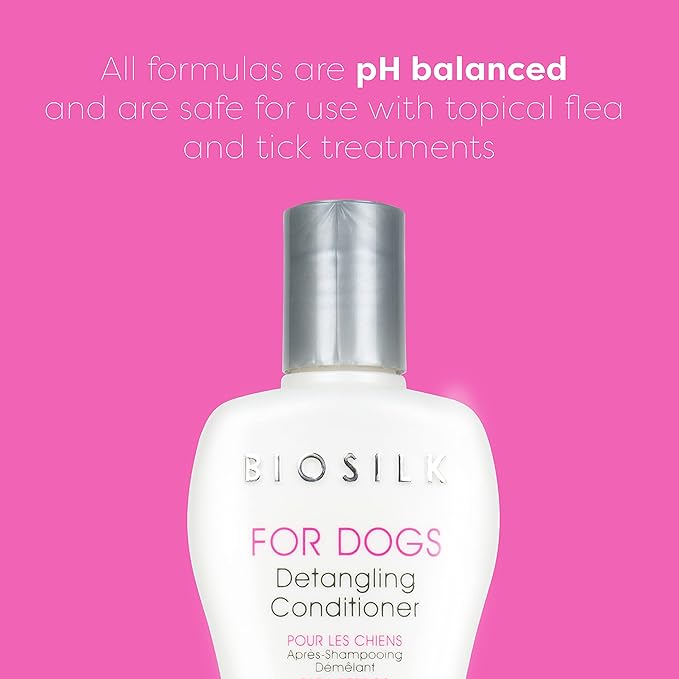 BioSilk for Dogs Silk Therapy Dog Detangling Conditioner, Dog Coat Conditioner to Help Smooth Knots and Tangles and Support Soft Manageable Coats during Routine Grooming, 12 Fl Oz - 6 Pack