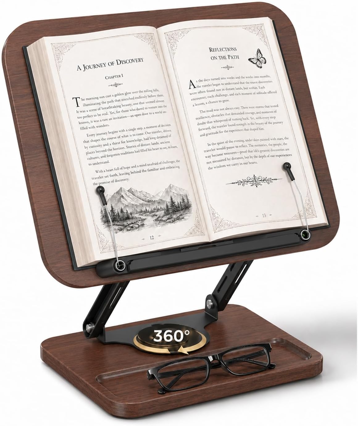 Adjustable Book Stand, Book Holders for Reading Hands Free