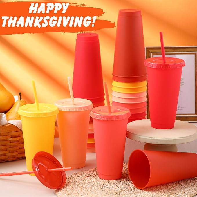 Honeydak 30 Pack Tumbler with Straw and Lid Bulk Cups