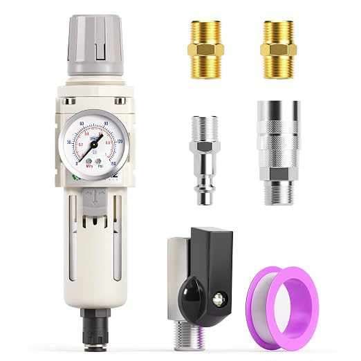 TAILONZ PNEUMATIC 1/2 Inch NPT Automatic Drain Air Filter Pressure Regulator