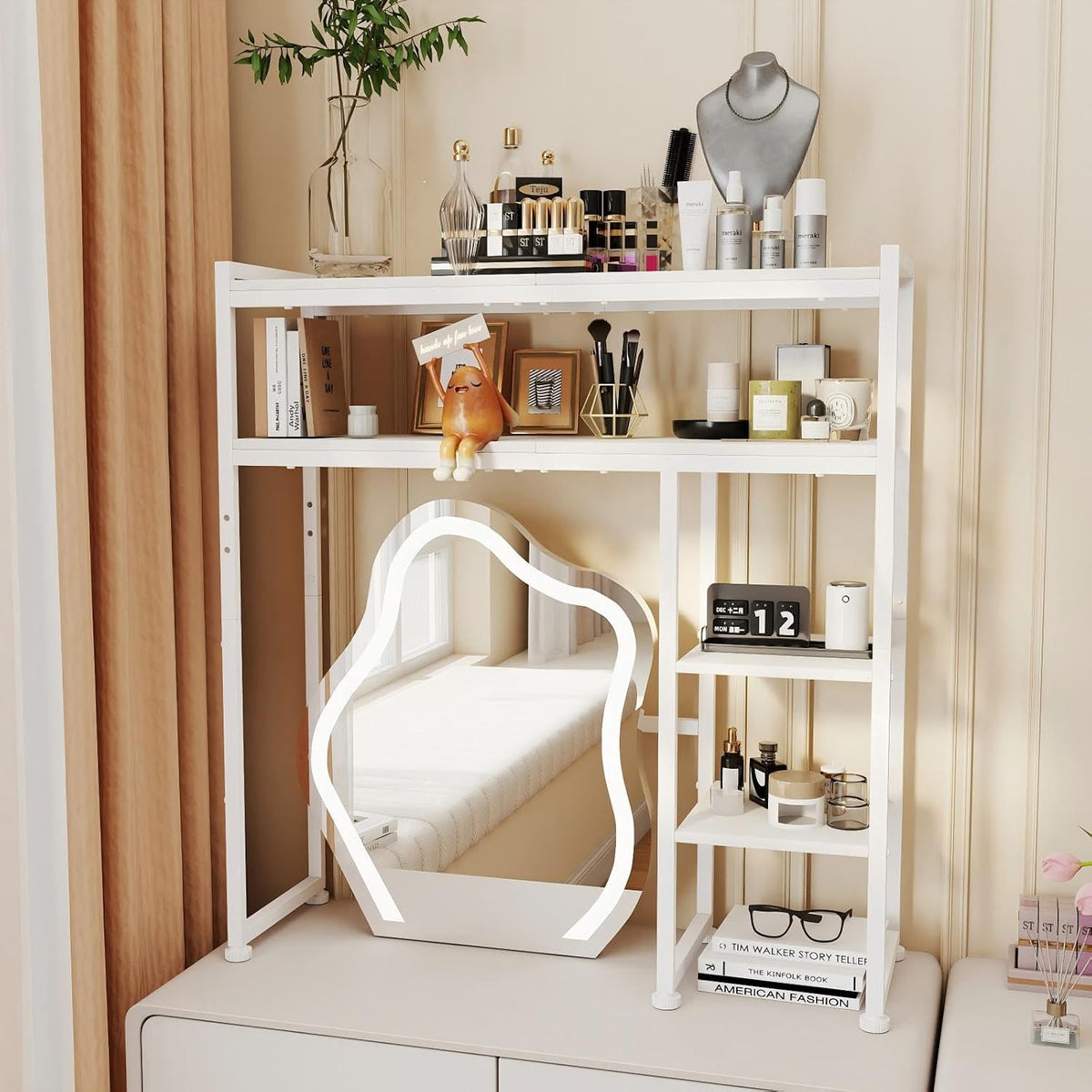 Aetheris Desktop Organizer Shelf, 30" Wooden Office Storage Rack, Display Shelf Rack, 5 Tier Desktop Display Rac, Desk Shelf, Desk Hutch for Computer Monitor