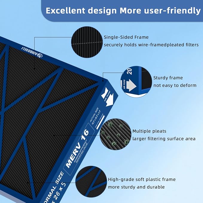 16x26x5 MERV16 Replacement Filter Compatible