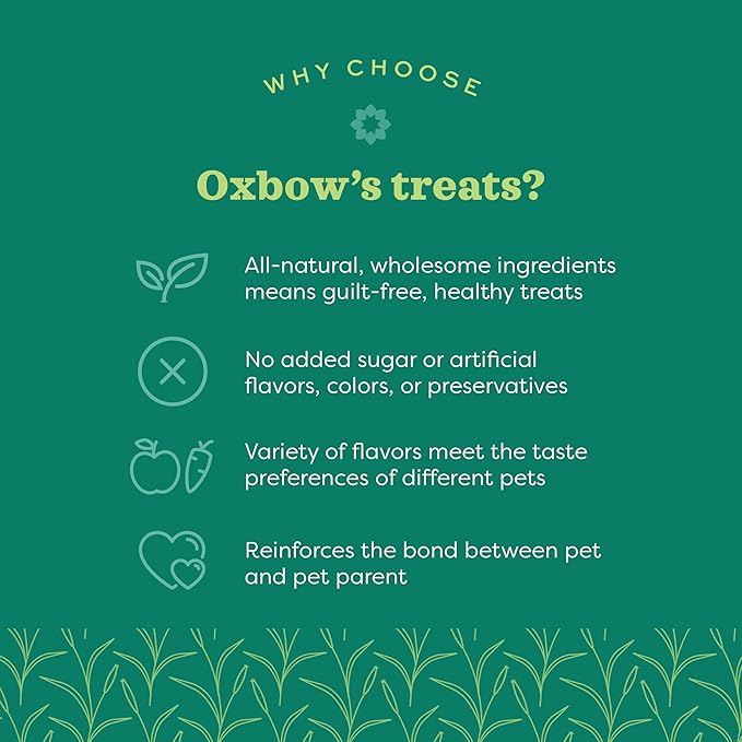 Oxbow Animal Health Simple Rewards Veggie Treats, Carrots & Bell Pepper Guinea Pig & Bunny Treats, Pet Snack for Rabbit & Guinea Pig, Made with Oxbow Hay, Alfalfa for Rabbit, 3 oz Bag