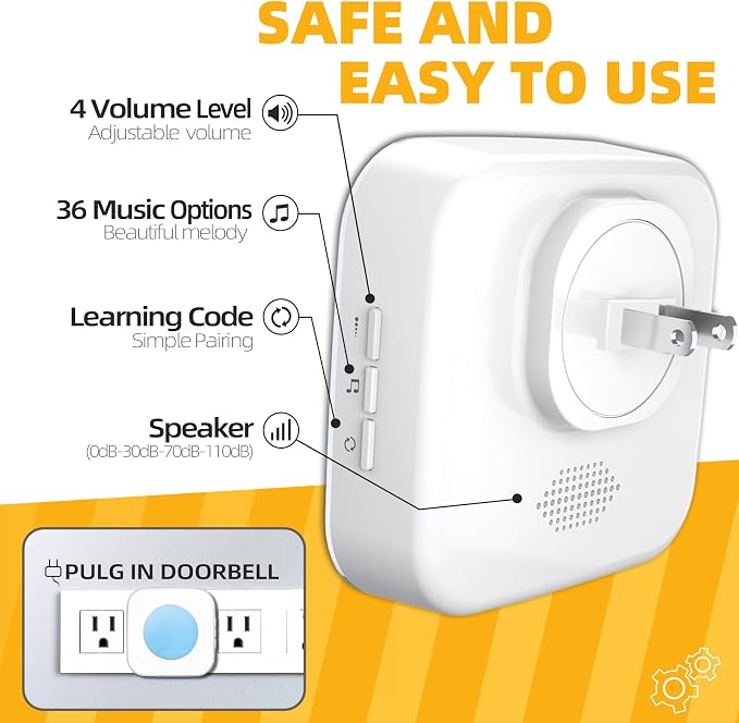 Wireless Doorbell 1200 feet Waterproof Door Bell