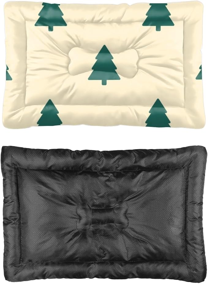 Festive Tree Print Pet Bed Non Slip Plush Dog Bed Travel Pet Portable Non- Slip Bottom Dog Room Furniture Multi- Scenario Mat Gift Printed Dogs Beds 36× 24 Inch