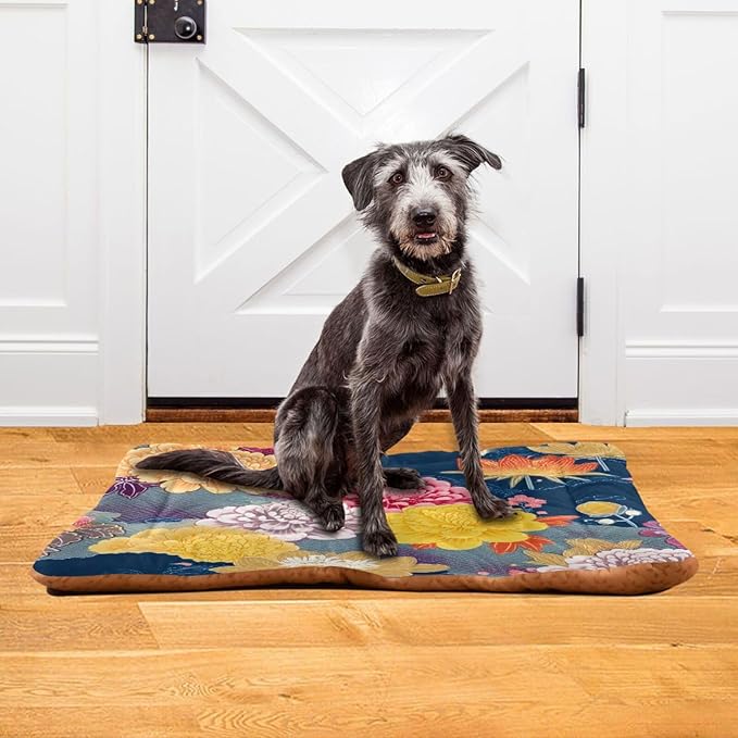 Pet Bed Flower Floral Dog Bed Mat Absorbing Non Slip Pad Pet Sleeping Mat for Small, Medium, and Large Dogs Puppy Cat 36 in x 24 in