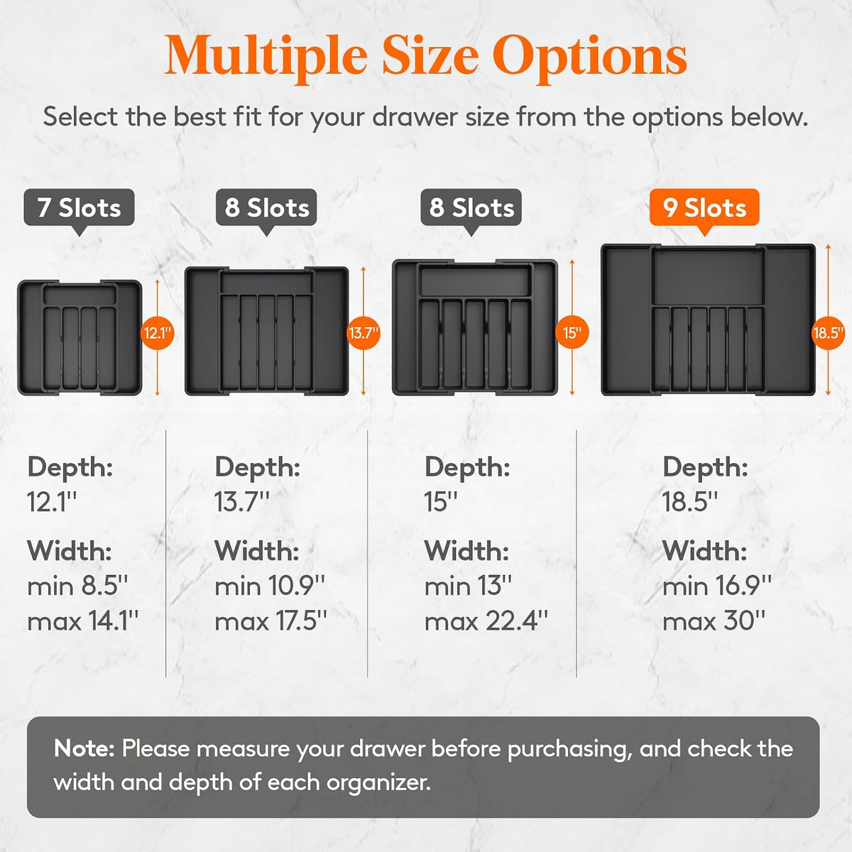 Lifewit Extra Large Silverware Drawer Organizer, Expandable Utensil Tray