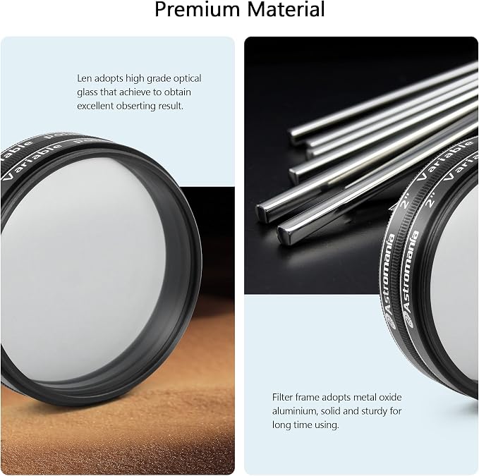 Astromania Telescope Filter, 2 Inch Variable Grey Polarizing Filter, Variable