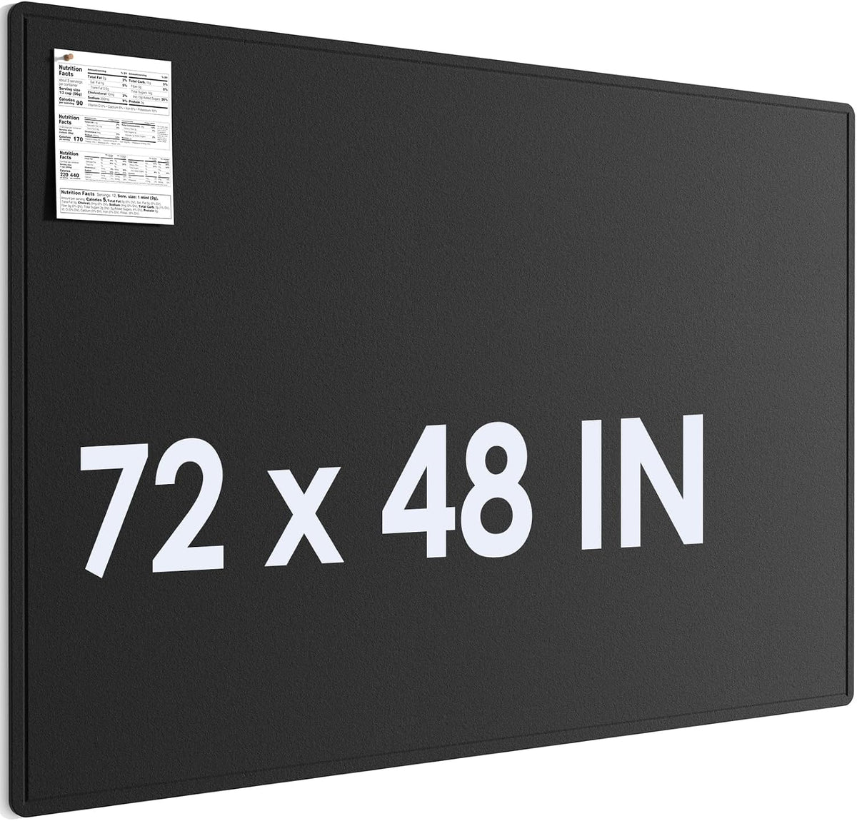 MaxGear Extra Large Bulletin Board 72" x 48", Foldable Felt Board Vision Board Supplies, Cork Board for Office, Home, School, Small Pin Boards for Walls Decorative Display Board Black