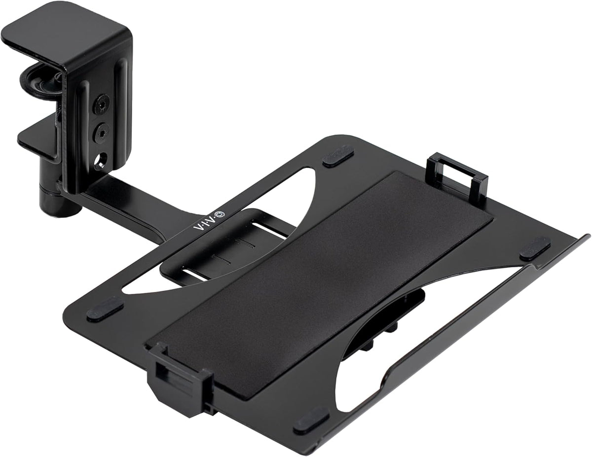 VIVO Black Clamp-on 12 x 9 in Rotating Laptop Tray, MOUNT-LAP1CB