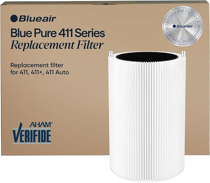 BLUEAIR Blue Pure 411 Auto, 411+ Genuine Replacement Filter, Particle and