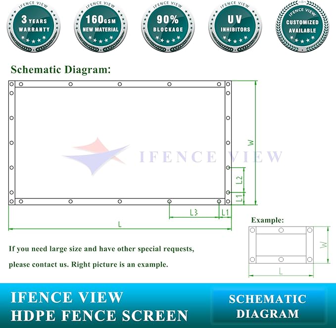 Ifenceview 6'x3' to 6'x50' Brown Shade Cloth/Fence Privacy Screen Fabric Mesh