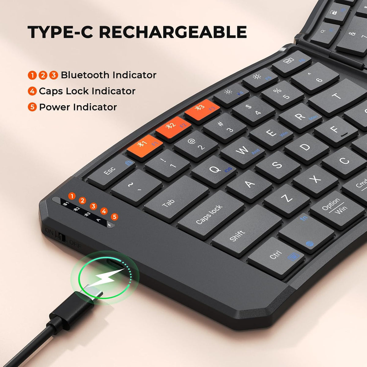 MEETION Foldable Bluetooth Keyboard, Split Ergonomic, Portable