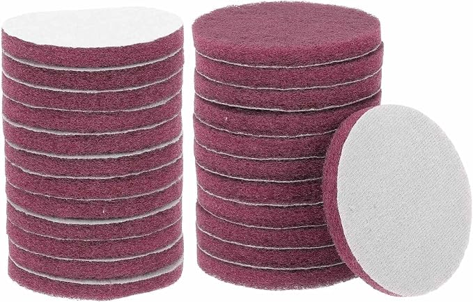 HARFINGTON 24pcs Scrubber Scouring Pads 500 Grits 4 Inch Drill Power Brush Hoop