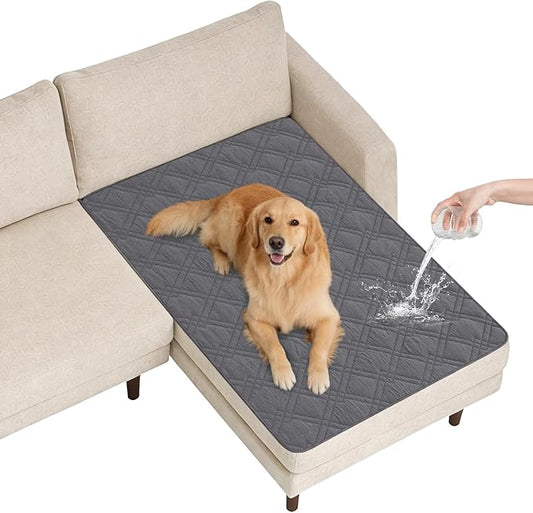 100% Waterproof Dog Couch Protector, Triple-Layer Waterproof Dog Bed Cover Pet Blanket Reversible 2-Tone Sofa Shield, Non-Slip Furniture Guard for Pets(42×50 Inch, Gray+Gray)