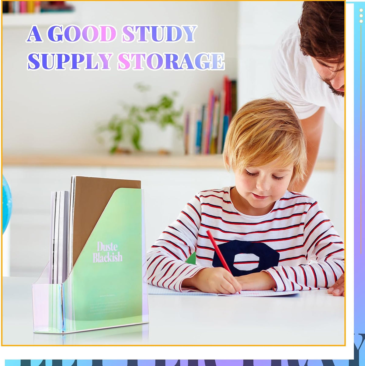 Engrowtic 2 Pcs Iridescent Regular Acrylic Magazine Holder