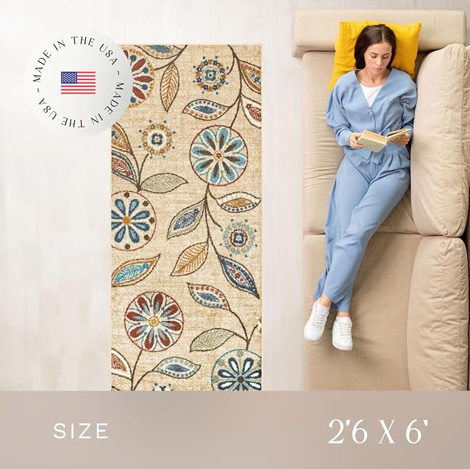 Maples Rugs Reggie Floral Runner Rug