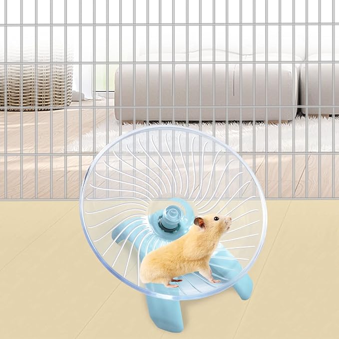 Litewoo Hamster Toys Wheel Exercise Flying Saucer,Silence Run Spinner, for Gerbil Rat Mouse Mice Hamster and Other Small Animal (Light Blue)