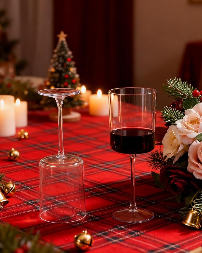 Ciaell 6 Pack Plastic Wine Glasses - 10 Oz Plastic Disposable Wine Glasses