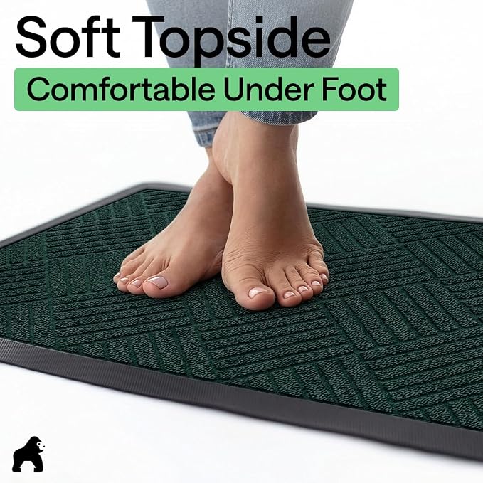 GORILLA GRIP 100% Waterproof All-Season WeatherMAX Doormat US Designed Natural