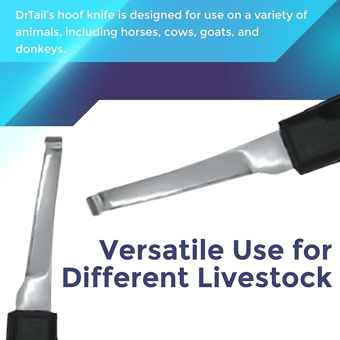 Regular Hoof Knife for Horses – Farrier Tool with Plastic Grip – Hoof Trimming Knife for Equine Care & Veterinary Use (Left Hand)
