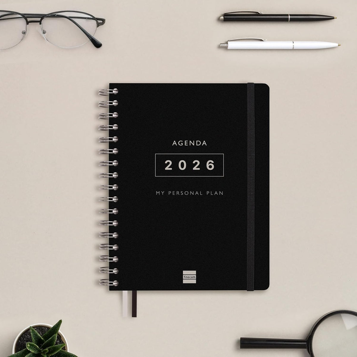 Finocam - Tempus Agenda 16 Months 2025 2026 Week View Vertical September 2025 - December 2026 (16 months) Black Spanish