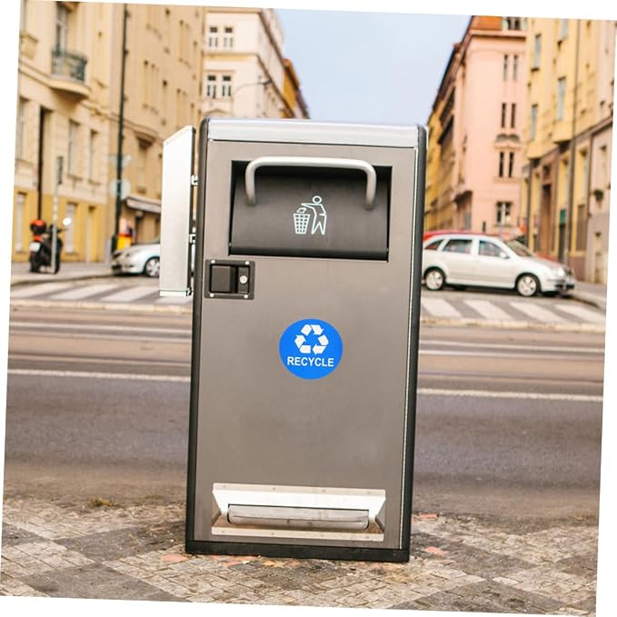 Tofficu 8pcs Hanging Trash Can Stickers Garbage Recycling Decals Material