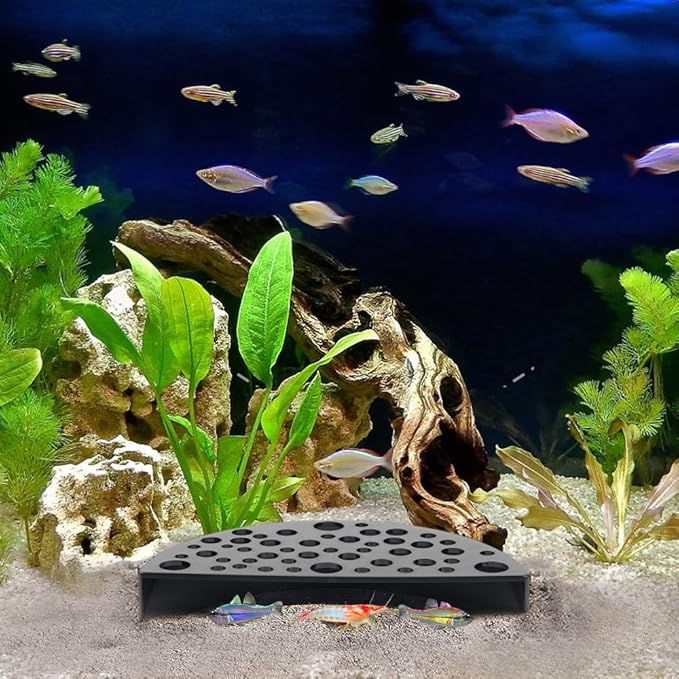2 PCS Shrimp Hides for Aquarium, Shrimp Cave Shelters, Small Fish Tunnel Shrimp Breeding House, Plastic Aquarium Shrimp Hideout, Fish Tank Accessories Decor, Black