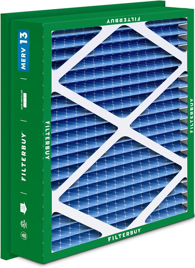 Filterbuy 20x20x5 Air Filter MERV 13 Optimal Smoke & Allergy Defense,