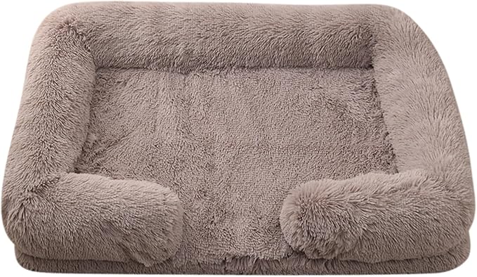 Dog Beds Large Sized dog Orthopedic, Sofa Dog Bed with Waterproof Lining and Nonskid Bottom, Rectangle Washable Dog Bed for Medium Small Dogs and Cats Comfortable ( Color : Brown2 , Size : 51 x 35" )