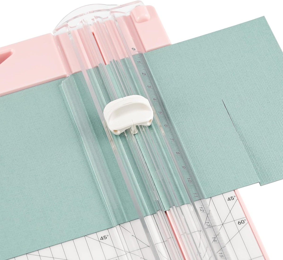 Vaessen Creative Paper Cutter with Scoring Tool 6 x 12" (15.2 x 30.5 cm) – 2-in-1 Pink Paper Trimmer & Scoreboard for Scrapbooking, Card Making, Gift Boxes & Crafting – Including 2 Spare Blades