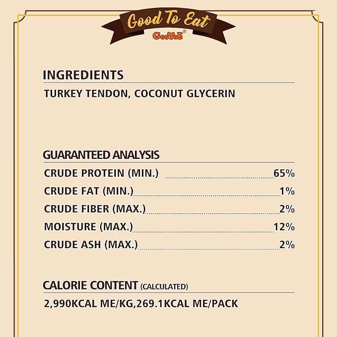 Gootoe Turkey Tendons for Dogs –All-Natural, Hypoallergenic Dog Treats, Rawhide Alternative, Long Lasting Puppy Chews, Healthy Dog Treats for Medium Breeds, Braid (M), 16 oz Pack (1 lb)